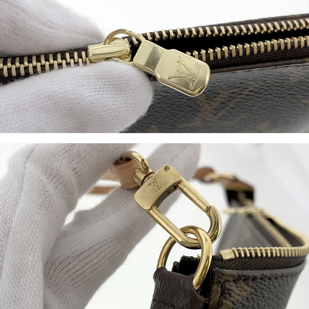 Louis Vuitton Pochette Accessoire Monogram Canvas Handbag Mini Pouch Brown - Picture 7 of 7